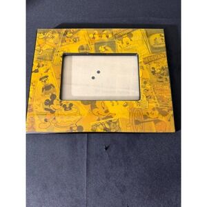 Disney Mickey Mouse Photo Frame 4x6 Yellow Vintage Comic Collage NOS